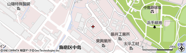 兵庫県姫路市飾磨区中島3350周辺の地図