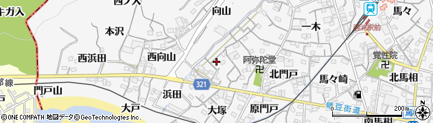 愛知県蒲郡市西浦町神谷門戸16周辺の地図