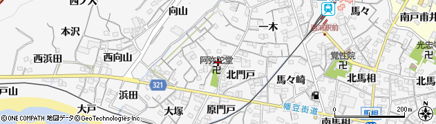 愛知県蒲郡市西浦町神谷門戸43周辺の地図