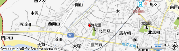 愛知県蒲郡市西浦町神谷門戸10周辺の地図