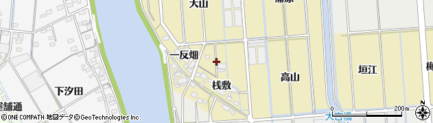 愛知県西尾市吉良町大島（桟敷）周辺の地図