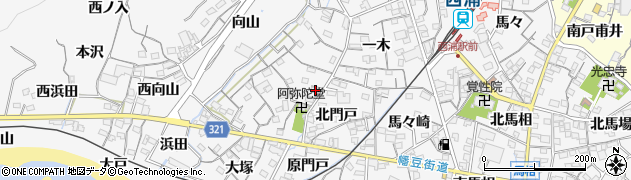愛知県蒲郡市西浦町神谷門戸44周辺の地図