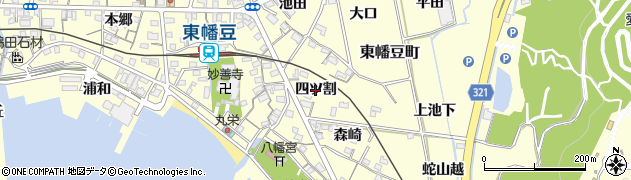 愛知県西尾市東幡豆町（四ツ割）周辺の地図