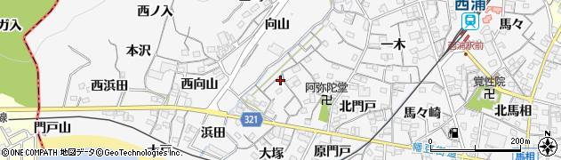 愛知県蒲郡市西浦町神谷門戸15周辺の地図