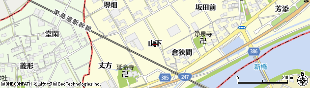 愛知県豊川市平井町（山下）周辺の地図