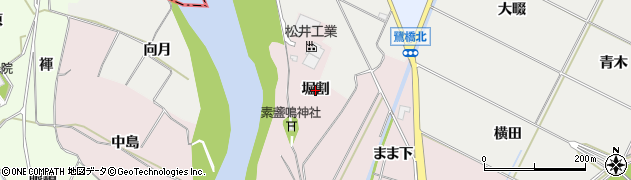 愛知県豊橋市牛川町（堀割）周辺の地図