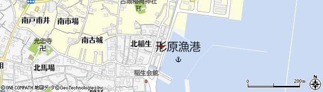 愛知県蒲郡市西浦町（稲生浜）周辺の地図