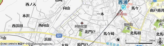 愛知県蒲郡市西浦町神谷門戸45周辺の地図