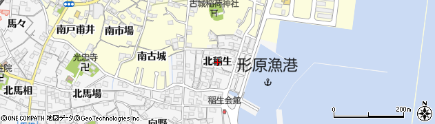 愛知県蒲郡市西浦町（北稲生）周辺の地図