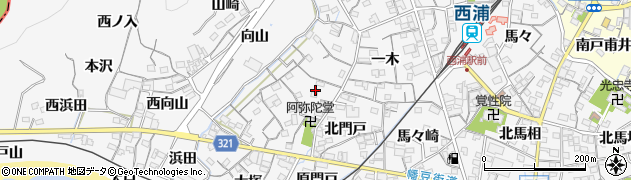 愛知県蒲郡市西浦町神谷門戸周辺の地図