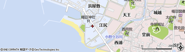 愛知県西尾市西幡豆町江尻36周辺の地図