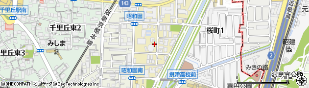 大阪府摂津市昭和園周辺の地図
