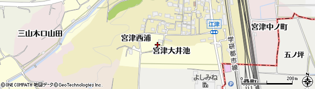 京都府京田辺市宮津大井池周辺の地図