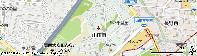 大阪府吹田市山田南周辺の地図
