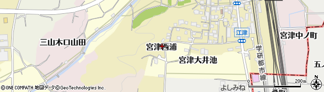 京都府京田辺市宮津西浦周辺の地図