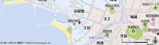 愛知県西尾市西幡豆町浜屋敷33周辺の地図