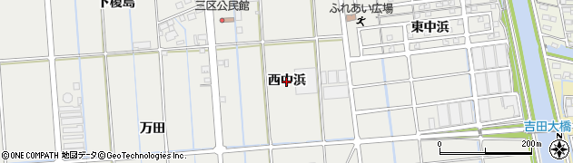 愛知県西尾市吉良町吉田（西中浜）周辺の地図