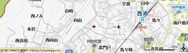 愛知県蒲郡市西浦町神谷門戸52周辺の地図