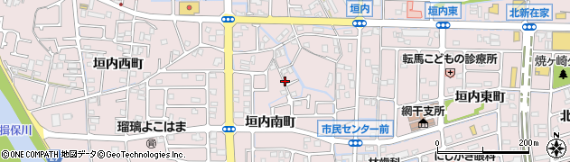 兵庫県姫路市網干区垣内南町周辺の地図