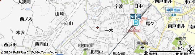 愛知県蒲郡市西浦町神谷門戸61周辺の地図