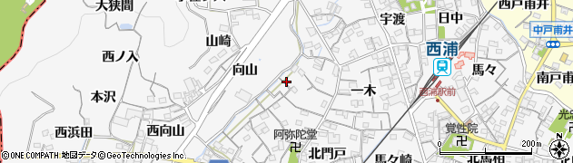 愛知県蒲郡市西浦町神谷門戸53周辺の地図