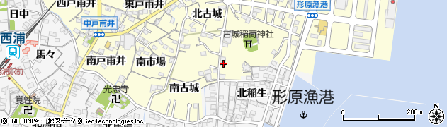 愛知県蒲郡市形原町東古城1周辺の地図