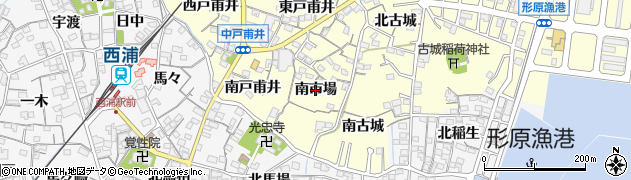 愛知県蒲郡市形原町（南市場）周辺の地図