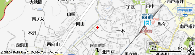 愛知県蒲郡市西浦町神谷門戸57周辺の地図