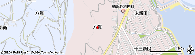 愛知県西尾市鳥羽町（八貫）周辺の地図