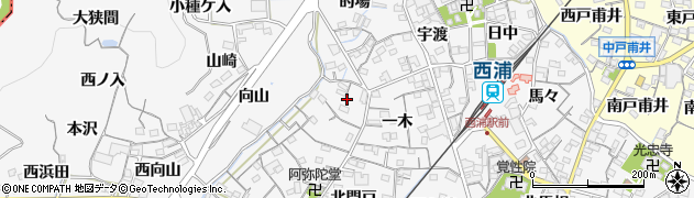 愛知県蒲郡市西浦町神谷門戸63周辺の地図