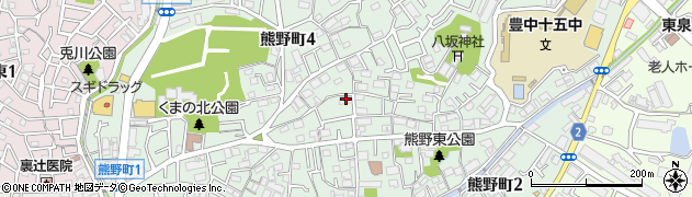 大阪府豊中市熊野町周辺の地図