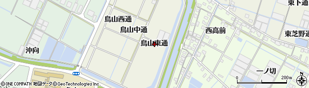 愛知県西尾市一色町酒手島鳥山東通周辺の地図