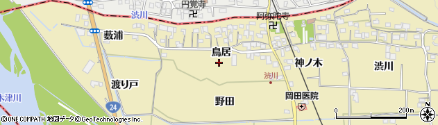 京都府木津川市山城町綺田鳥居周辺の地図