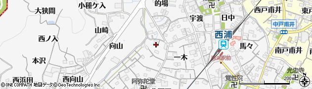 愛知県蒲郡市西浦町神谷門戸64周辺の地図