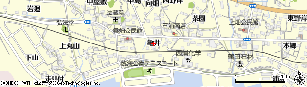 愛知県西尾市東幡豆町（亀井）周辺の地図