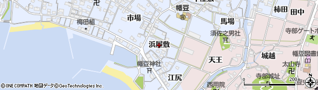 愛知県西尾市西幡豆町（浜屋敷）周辺の地図