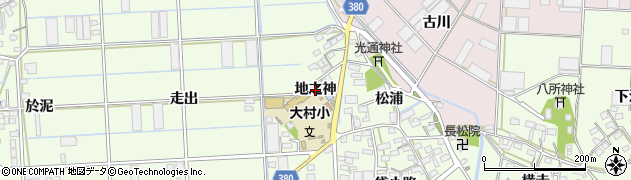 愛知県豊橋市大村町（地之神）周辺の地図