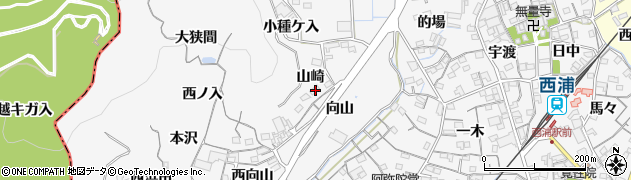 愛知県蒲郡市西浦町山崎60周辺の地図