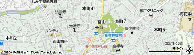 大阪府豊中市本町周辺の地図