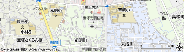 宝塚光明住宅３棟周辺の地図