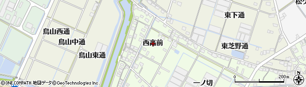 愛知県西尾市一色町生田（西高前）周辺の地図