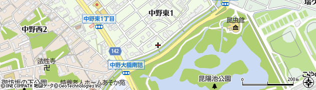 中野明神公園周辺の地図