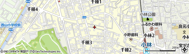 兵庫県宝塚市千種周辺の地図