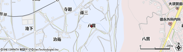 愛知県西尾市吉良町乙川（八貫）周辺の地図