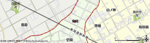 愛知県豊橋市日色野町（東畑）周辺の地図