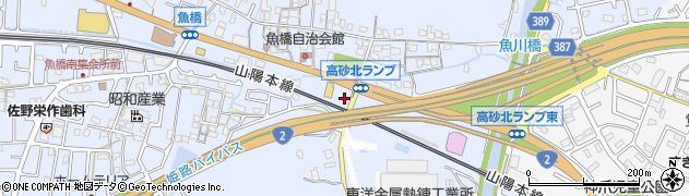 兵庫県高砂市阿弥陀町魚橋周辺の地図