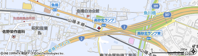 兵庫県高砂市阿弥陀町（魚橋）周辺の地図