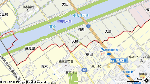 〒441-0103 愛知県豊川市小坂井町の地図