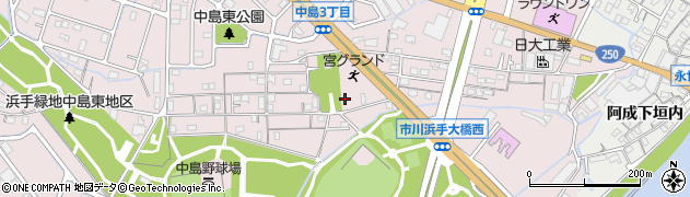 兵庫県姫路市飾磨区中島414周辺の地図