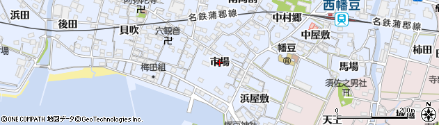 愛知県西尾市西幡豆町（市場）周辺の地図